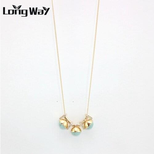 LongWay New Design necklace Handmade Necklaces & Pendants Gold Color Necklace Women Jewelry Free Shipping SNE160139
