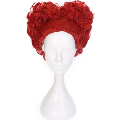 Alice in Wonderland Red Queen Cosplay Wig Role Play Queen of Hearts Red Heat-resistant Fiber Hair Halloween Party Costume Wigs