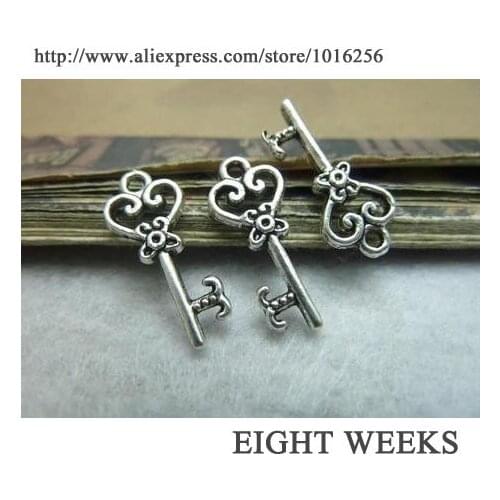 Zinc alloy pendant jewelry accessories diy handmade material charms Key 9 * 21 mm