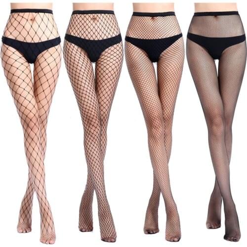 Sexy Womens UnderwearHigh Waist Fishnet Stockings Fishnet Club Tights Panties Woven Mesh Pantyhose Long Pants Mesh Underwear