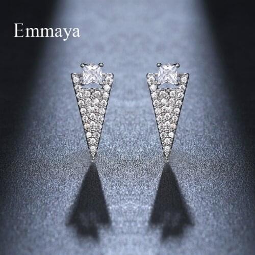 Emmaya Fashion Statement Geometry Shape Earring For Female Personality AAA Zirconia Decoration Charming Jewelry Bridal Wedding