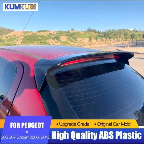 For 2006-2016 Peugeot 206 207 Spoiler High Quality ABS Material Car Rear Wing Primer Color Rear Spoiler For Peugeot 206 Spoiler