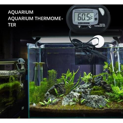 Aquarium Water Thermometer Plastic LCD Digital Lcd Screen Sensor Controller With Suction Cup Wired Fish Tank Accessories 1 Piece