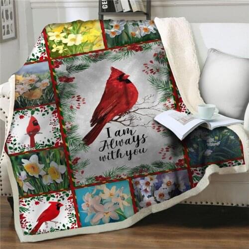 Thick throw Blanket Gorgeous bird print Bedspread Plush Soft Sherpa Fleece Blankets easy wash Home Textile Sofa quilt Cover gift