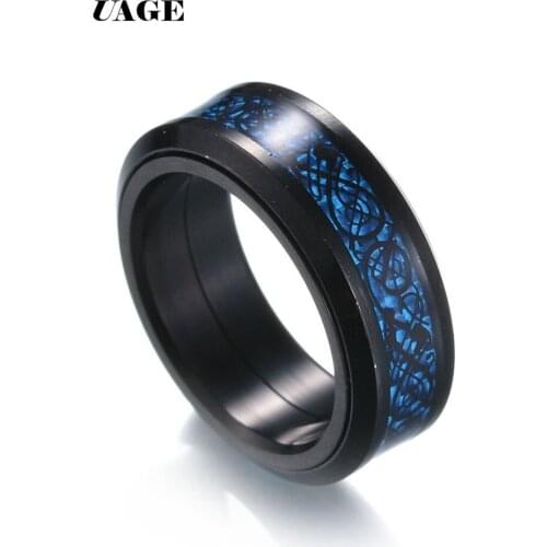 UAGE Vintage Free Shipping Dragon 316L stainless steel Ring Mens Jewelry for Men lord Wedding Band male ring for lovers