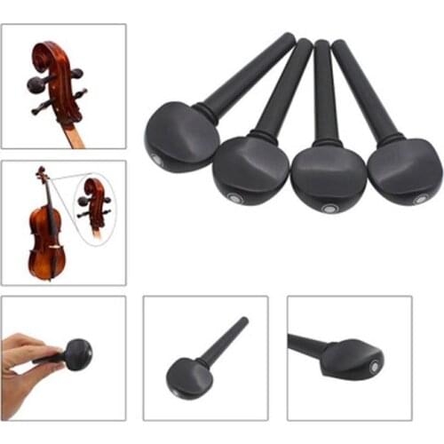 Wtsfwf 4/4 3/4 1/2 1/4 1/8 violin accessary ebony Wood violin tuning peg black with double fish eyes for violin