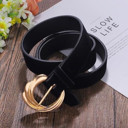 Ladies Twist Metal Pin Buckle Belt Black Velvet Wide Luxury Waistband With Elegant Dress Leisure Suit
