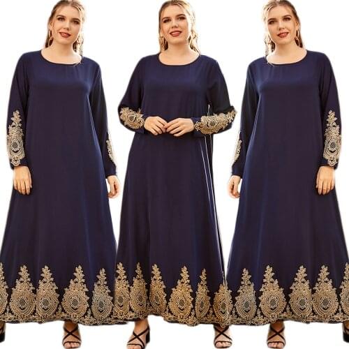 Ramadan Muslim Women Long Dress Arab Abaya Appliques Eid Turkish Dubai Kaftan Long Sleeve Maxi Robe Spring Autumn Middle East