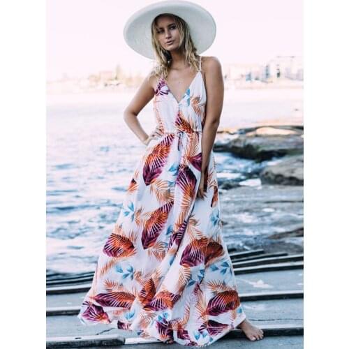 Artfeel 2018 New Print 3 Colors Holiday Style Women dress Boho High Waist Longuette Summer Beach Lady Braces dress Plus Size