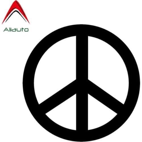 Aliauto PEACE Sign Anti-nuclear War Cartoon Logo Decoration Car Sticker Waterproof Reflective Cover Scratch Decals PVC,12cm*12cm