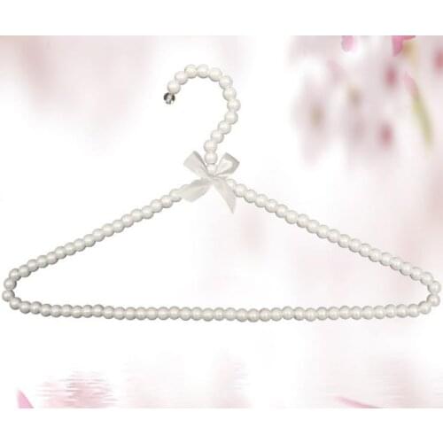 200pcs/lot White 40cm Adult Plastic Hanger Pearl Hangers For Clothes Pegs Princess Clothespins Wedding Dress Hanger SN2741