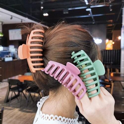2020 Large Women Claw Clips Retro Acrylic Matte Finish Jaw Clamps for Girls Accessories Banana Clips for Thick Hair