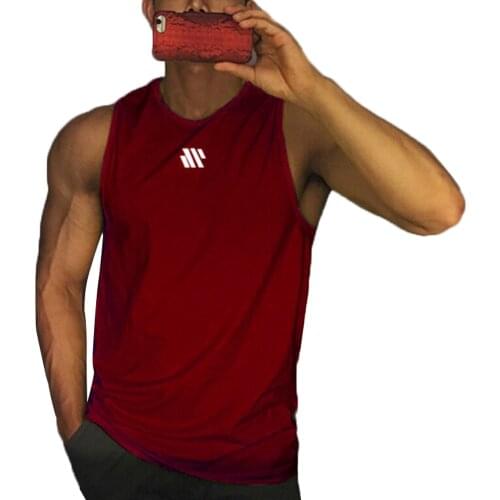 2021 New Fashion Mens Street Style Tank Tops Quick-Dry Running Vest Fitness Training Undershirt