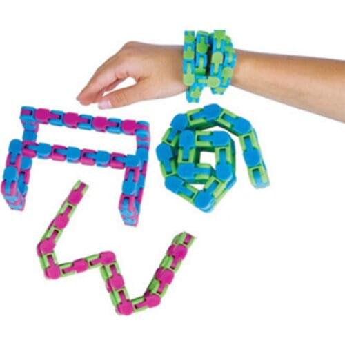 24 Links Snake Puzzles Classic Sensory Toy Wacky Tracks Snap and Click Fidget Decompression Toys Kids Autism