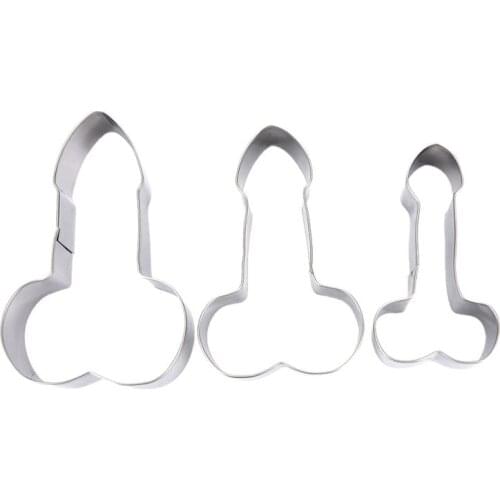 3pcs/set Adult Sexy Penis Cookie Cutter Set Biscuit Mold Fondant Cake Cutter DIY kitchen Baking Decorating Tool