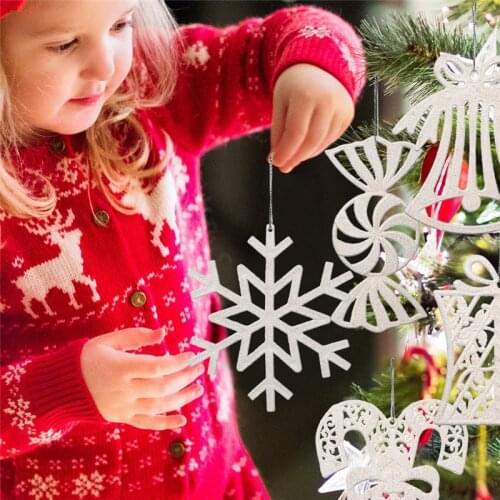 Merry Christmas 3pcs Bell Crutch Xmas Tree Pendant Christmas Decoration for Home New Year 2022 Gifts Navidad Decor Ornaments