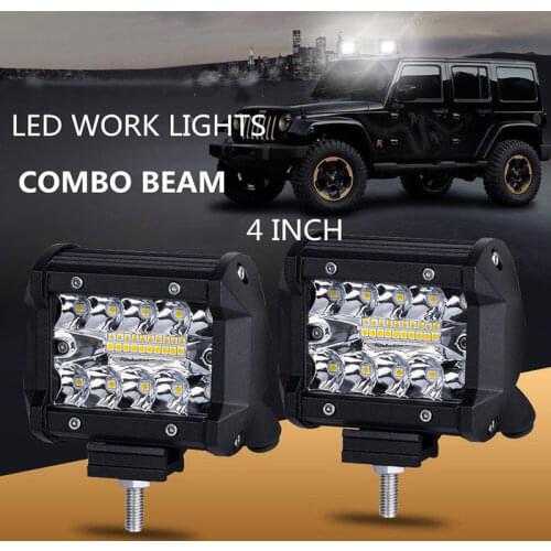 4" Inch 60W 20LED Work Light Flood Spot Combo Off-road Driving Fog Lamp Boat SUV