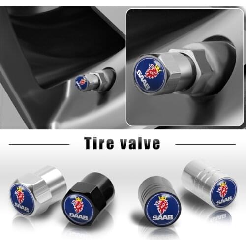 4pcs Car Styling Metal Auto Air Valve Stem Caps Car Tyre Valve Caps Accessories For Saab 93 95 Saab 9-3 9-5 900 9000 Accessories