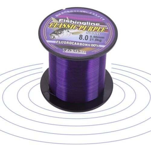 500m Fluorocarbon Monofilament Super Strong Nylon Fishing Line Purple Fishing Main Line With Plastic Box Fishing Accessories