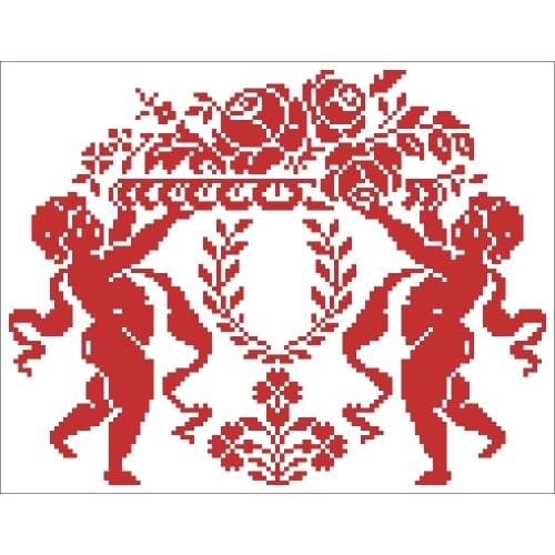 Angels cross stitch package rose flower 18ct 14ct 11ct white fabric cotton silk thread embroidery DIY handmade needlework