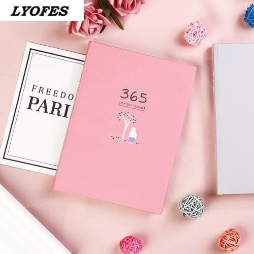 New 365 Days Notebook Diary Agenda 2021 Planner Hard Paper Covered Notebook 256 Pages Stationery School Supplies Hand Account