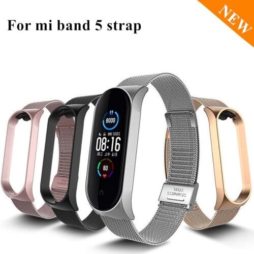 Metal Screwless Stainless Bracelet For xiaomi Mi Band 3/4/5 Strap smart watch Accessories for xiaomi miband 5 4 3 bracelets