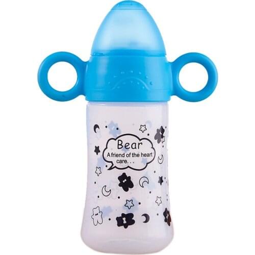 Infant Baby Cartoon Deer Sippy Cups Kids Training Drinking Bottles Children Learn Drinking With Double Handles & Straw New