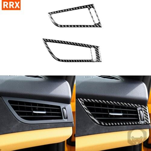 For BMW Z4 E89 2009-2016 Black Carbon Fiber Stickers Both Side Air Vent Outlet Frame Trim Protection Interior Car Accessories