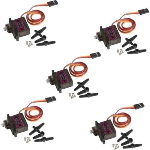 Keywish 5 x MG90S Mini Digital Servo 450 Metal Geared Micro Servo Motor 9G For RC Helicopter Plane Boat Car