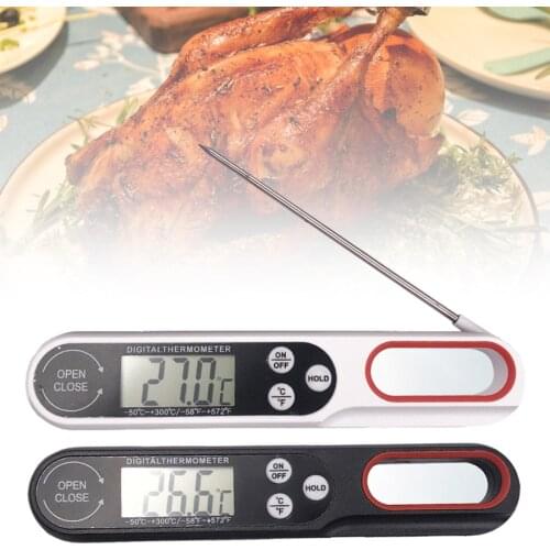 Digital Meat Thermometer Cooking Food Kitchen BBQ Probe Water Milk Oil Liquid Oven Folding Digital Probe Sensor Meter Tester