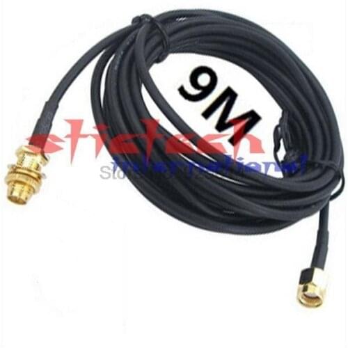 By DHL or EMS 200 pieces 9M RP-SMA Extension Cable WiFi Antenna parts for Wi-Fi Router Wireless