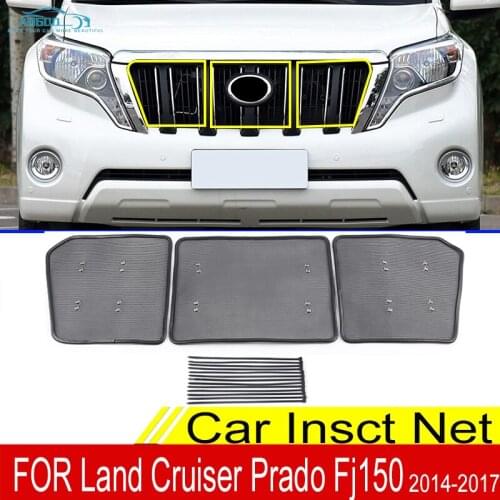 For Land Cruiser Prado FJ150 2014-2017 Car Front Grille Insert Net Screening Mesh Water Tank Engine Protection Accessories