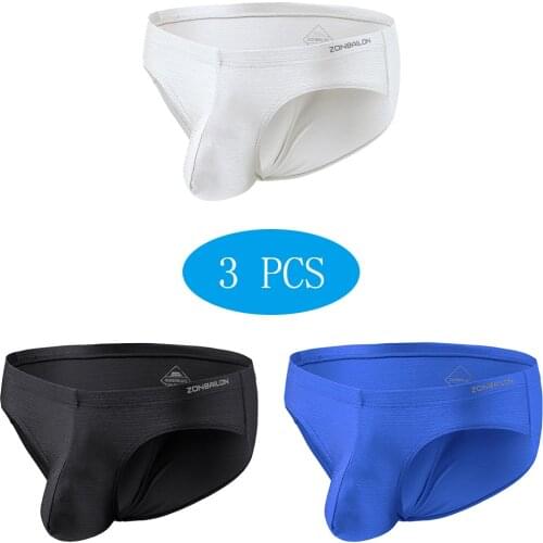 Mens Briefs With Bulge Pouch Man Briefs Case Underwear MEN Briefs Brand Mens Lingerie Sexy Soft Multicolor Combination 3 PCS