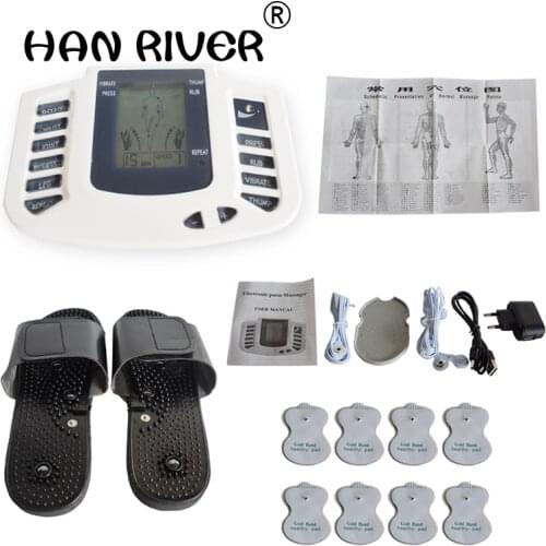 JR-309 Electrical Stimulator Full Body Relax Muscle Massager Pulse Tens Acupuncture Therapy Slipper+8 Electrode Pads