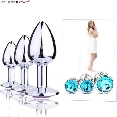 Erotic Metal Sex Anal Toys Butt Plug Anal Wand For Woman Man Gay Anal Butt Plugs Sex Products Crystal Stainless Steel