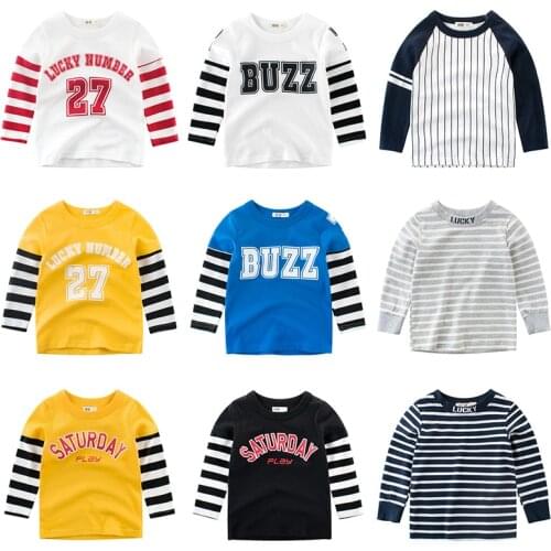 Tees T Shirt Boys Clothing Kids Girls Baby Tops Cotton Outwear The Letter Long Sleeves Children Clothes Toddler Infant Tee