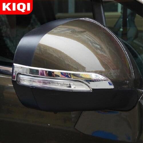 KIQI Car Exterior Rearview Mirror Strips Trim Cover Styling Mouldings for Peugeot 3008 2013 2014 2015 ABS Chrome Accessories