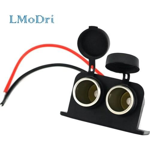 LMoDri Auto Dual 12V Waterproof Charger Socket Motorcycle Twin Power Adapter Cigarette Lighter Plug