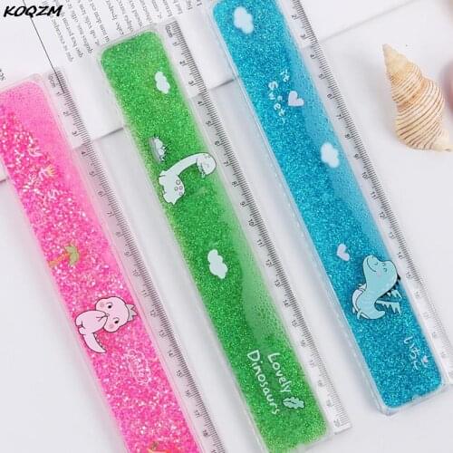 Cute Girl Ruler Flow Sand Ruler Oil Flow Ruler Sweet Ruler Girl Drawing Template Office School Girls Students Ruler