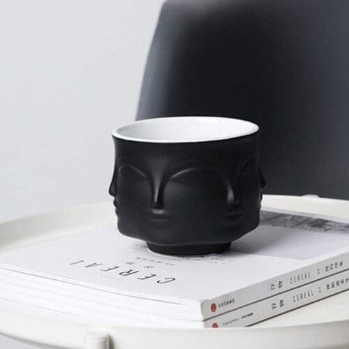 Europe Type Style Ceramic Face Multi-Sided Flower Pot Dried Vase Decoration Desktop Home Ornaments Gold Vase