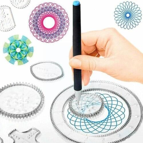 Spirograph Drawing Toys Interlocking Gears Ever-changing Ruler Montessori Creative Toys Training Educational Math Toys Flow N7B2