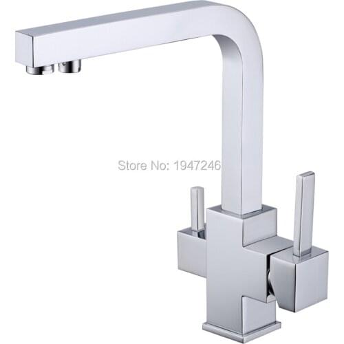 New Brand Wholesale Modern Style Victoria Sink Mixer Matte Black Or Chrome Kitchen Faucet 3 Way Tri Flow Ro Water Filter Tap