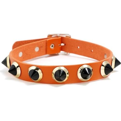 Black Spike Choker Belt Collar Women Pu Leather Goth Choker Necklace for Women Party Club Chockers Sexy Gothic Jewelry Harajuku