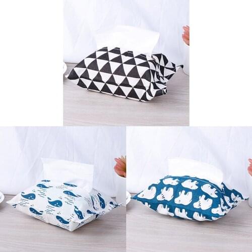 Portable Facial Tissue Box Cover Holder Paper Storage Bag Removable Tissue Napkin Paper Towel Home Bathroom Car Decoration
