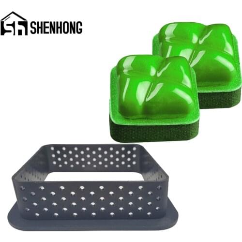 SHENHONG 1PCS Perforated Cake Ring Square Shape Plastic Egg Tart French Dessert Mould Fruit Cookies Pastry Kitchen Baking Molds