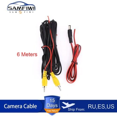 RCA 6m Video Cable For Car Rear View Camera Universal 6 Meters Wire For Connecting Reverse Camera With Car Multimedia Monitor