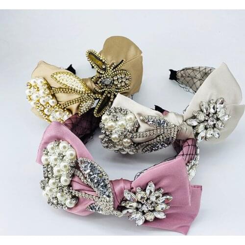 2021Womens Headband Twist Girl Hair Bands Bows,Headbands Cross Cherry Pearl Headbands, Headband and Heart Hair Accessories