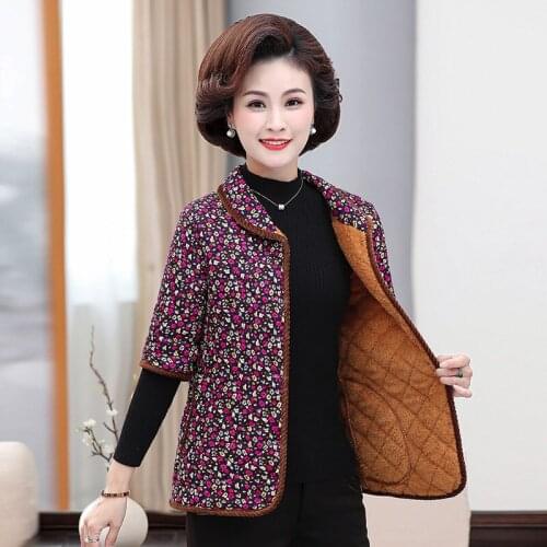 Middle-aged and Elderly Womens Vest Winter Vests 2021New Short Half Sleeve Plus velvet Keep Warm Coat Winter Waistcoat 5XL
