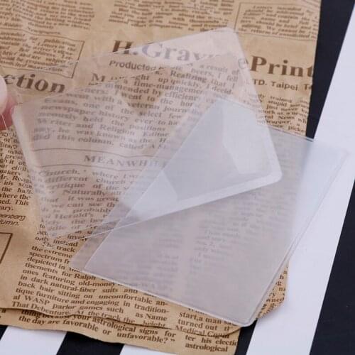 1Pcs Magnifying Glass Magnifier Magnification Fresnel Lens Pocket Credit Card Size Transparent Color