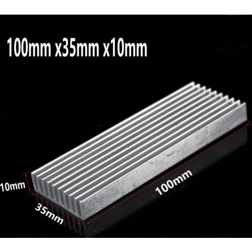 100pcs Gdstime 100x35x10mm Heatsink Cooler Cooling Fan Aluminum Heat Sink Radiator 100mm x 35mm x 10mm
